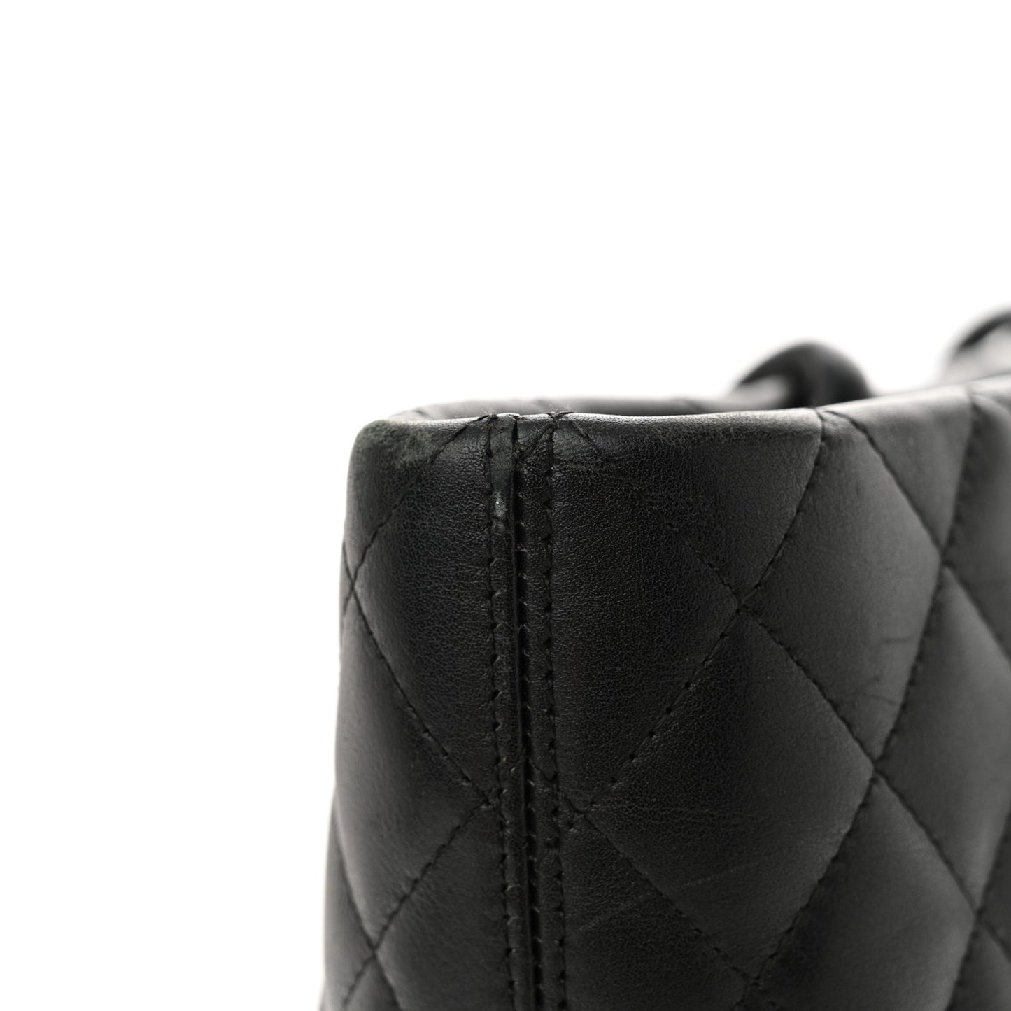 Calfskin Quilted Large Cambon Tote Black
