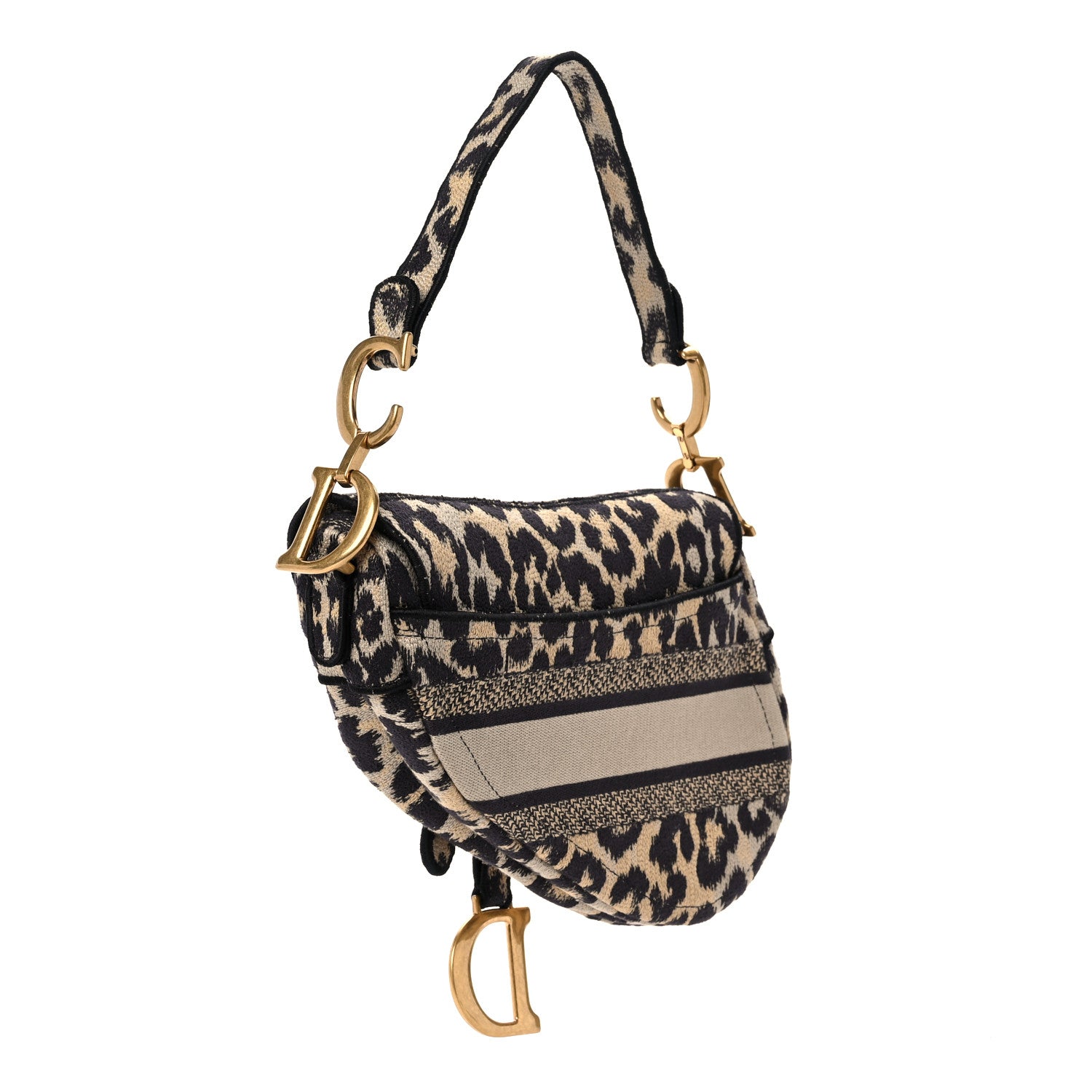 Christian Dior Canvas Mizza Embroidered Saddle Bag Beige Multicolor 3 of 11