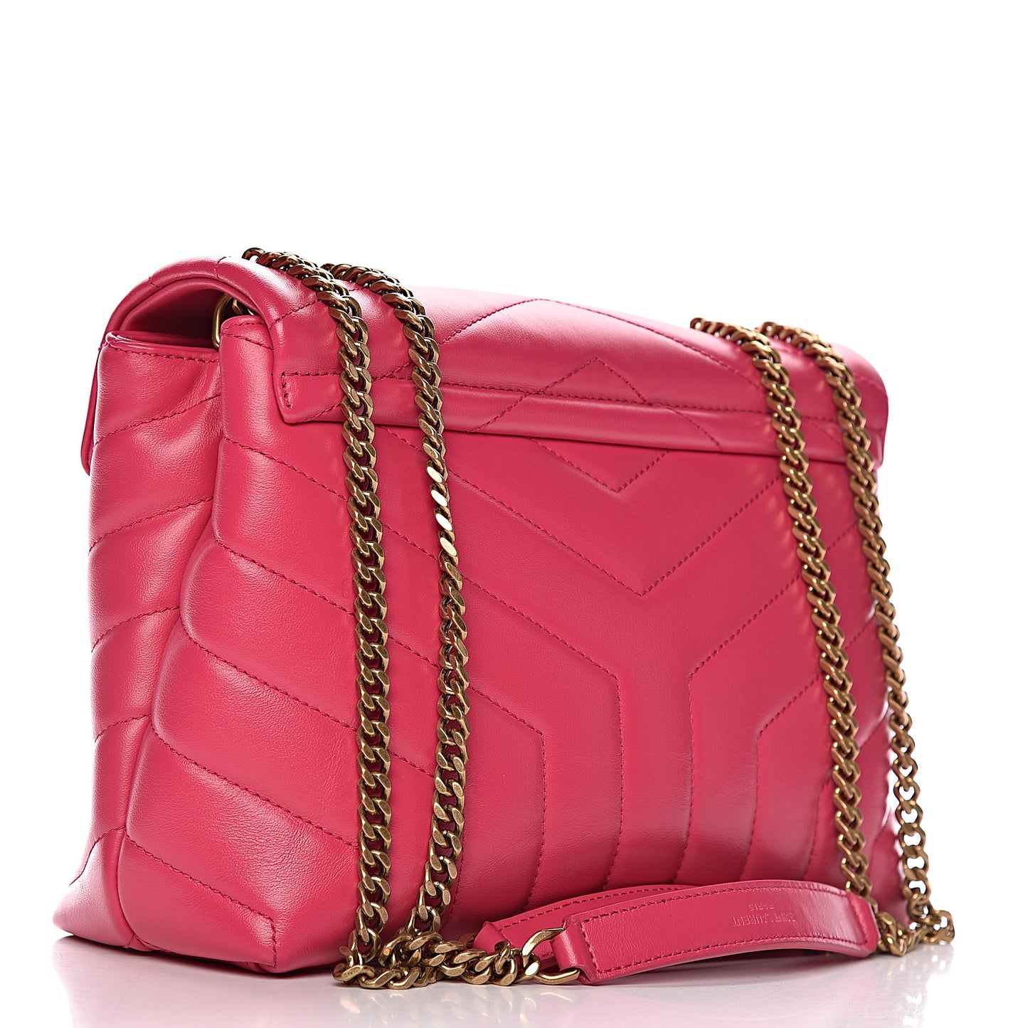 Calfskin Y Quilted Monogram Small Loulou Chain Satchel Fresh Fuxia
