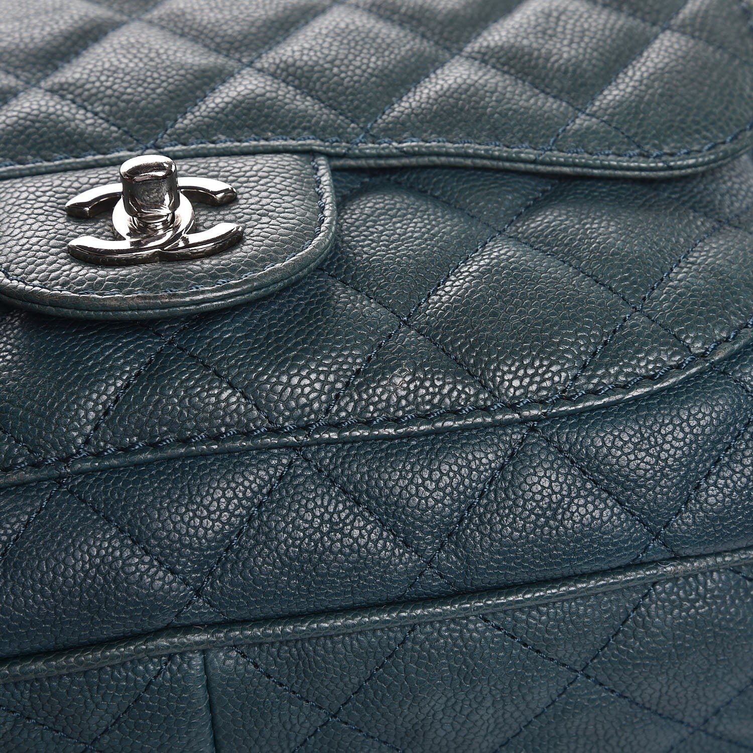 Chanel Caviar Quilted Large Paradoxal Camera Case Turquoise 9 of 20