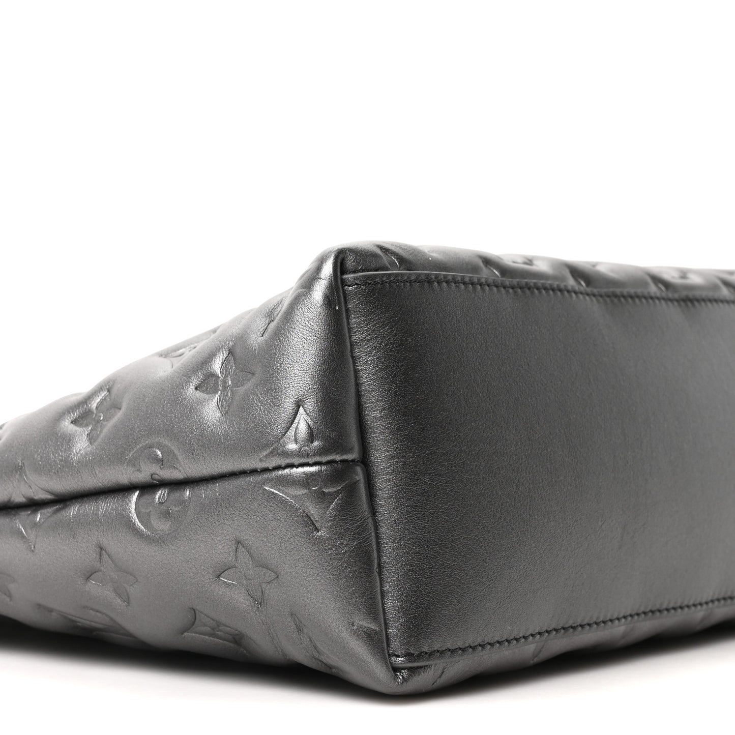 Calfskin Embossed Monogram Coussin Hobo MM Gunmetal Gray