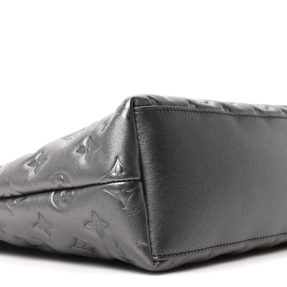 Louis Vuitton Calfskin Embossed Monogram Coussin Hobo MM Gunmetal Gray 9 of 10
