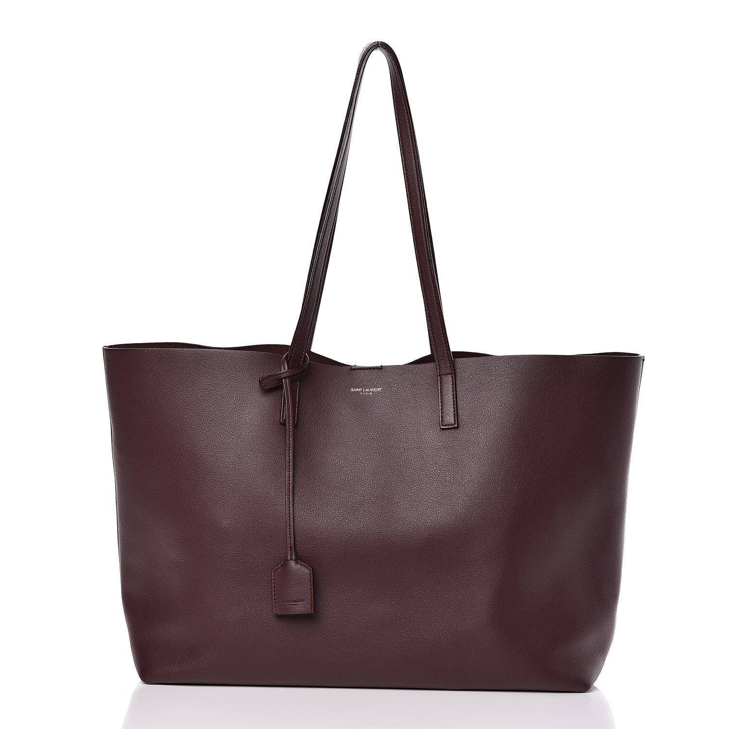 Saint Laurent Calfskin Large Shopping Tote Bordeaux 3 of 21