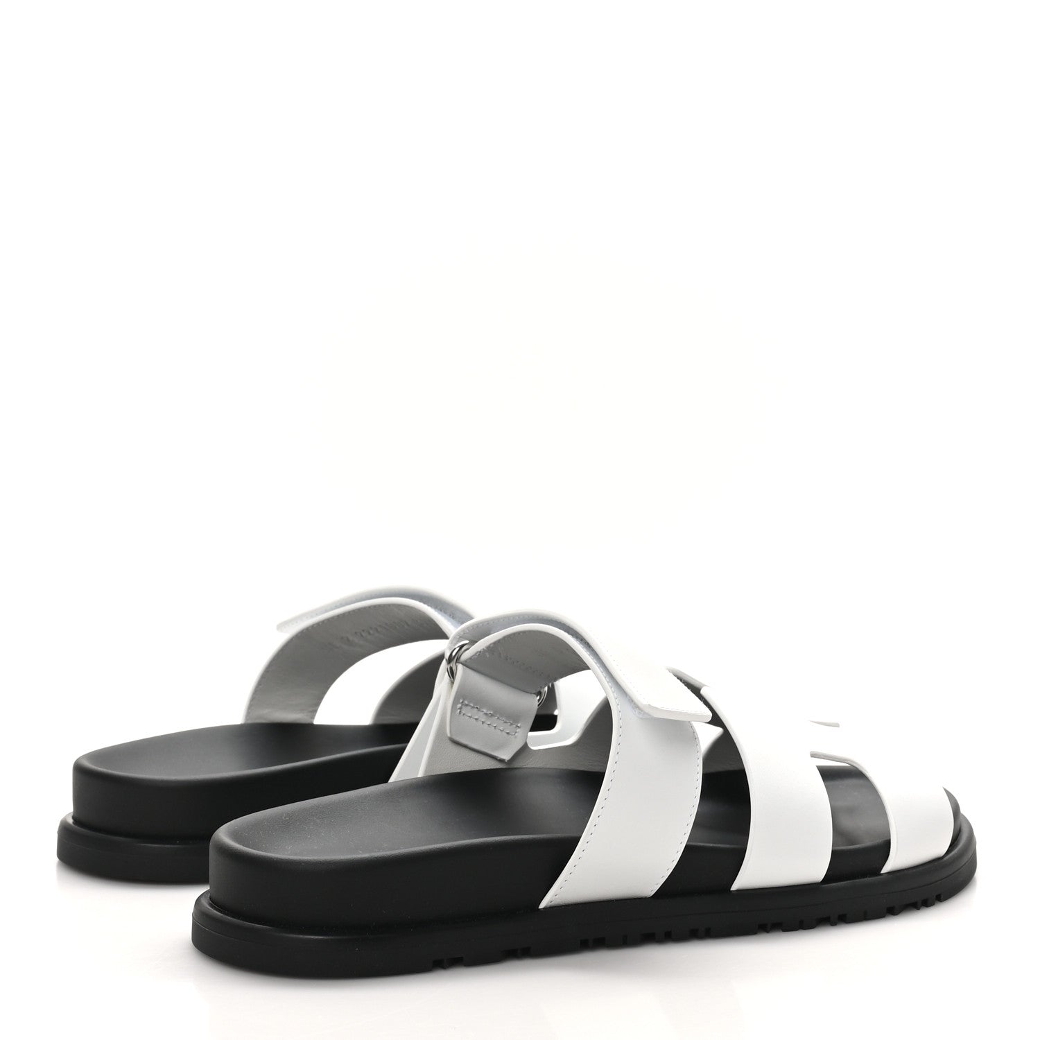 Hermes Calfskin Womens Chypre Sandals 37 White 5 of 10