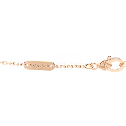 Van Cleef & Arpels 18K Rose Gold Diamond Black Onyx Vintage Alhambra Pendant Necklace 5 of 6