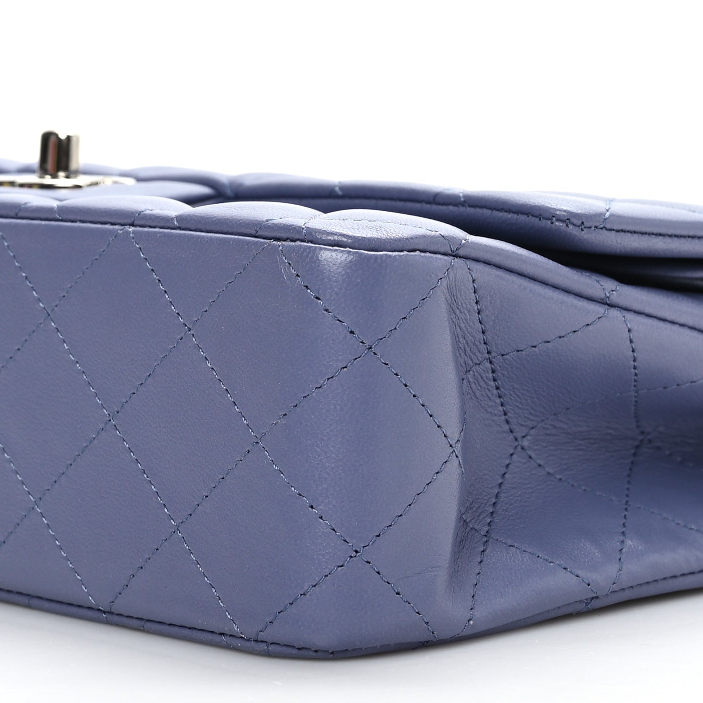 Lambskin Quilted Medium Double Flap Light Purple