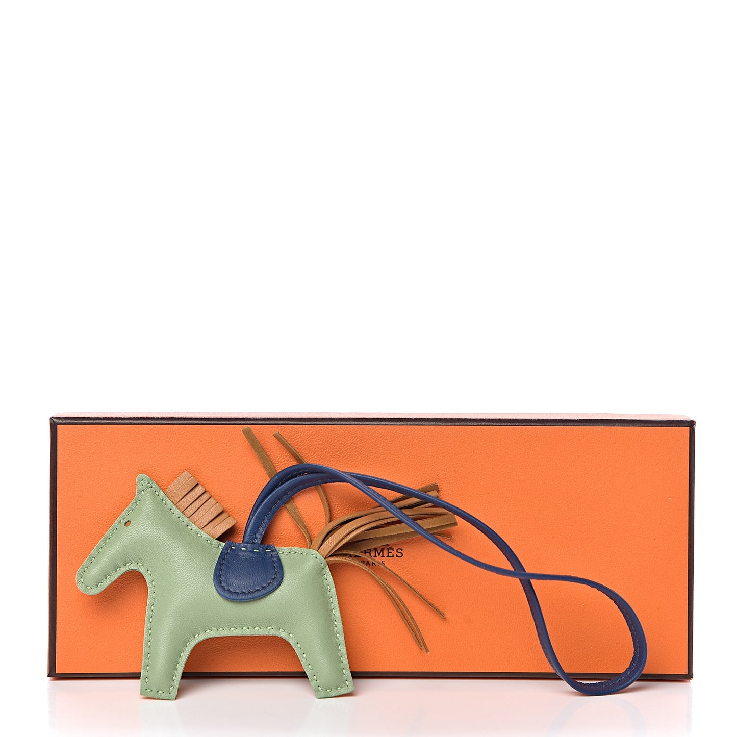 Milo Lambskin Grigri Rodeo Horse Bag Charm PM Vert Criquet Sesame Bleu de Malte