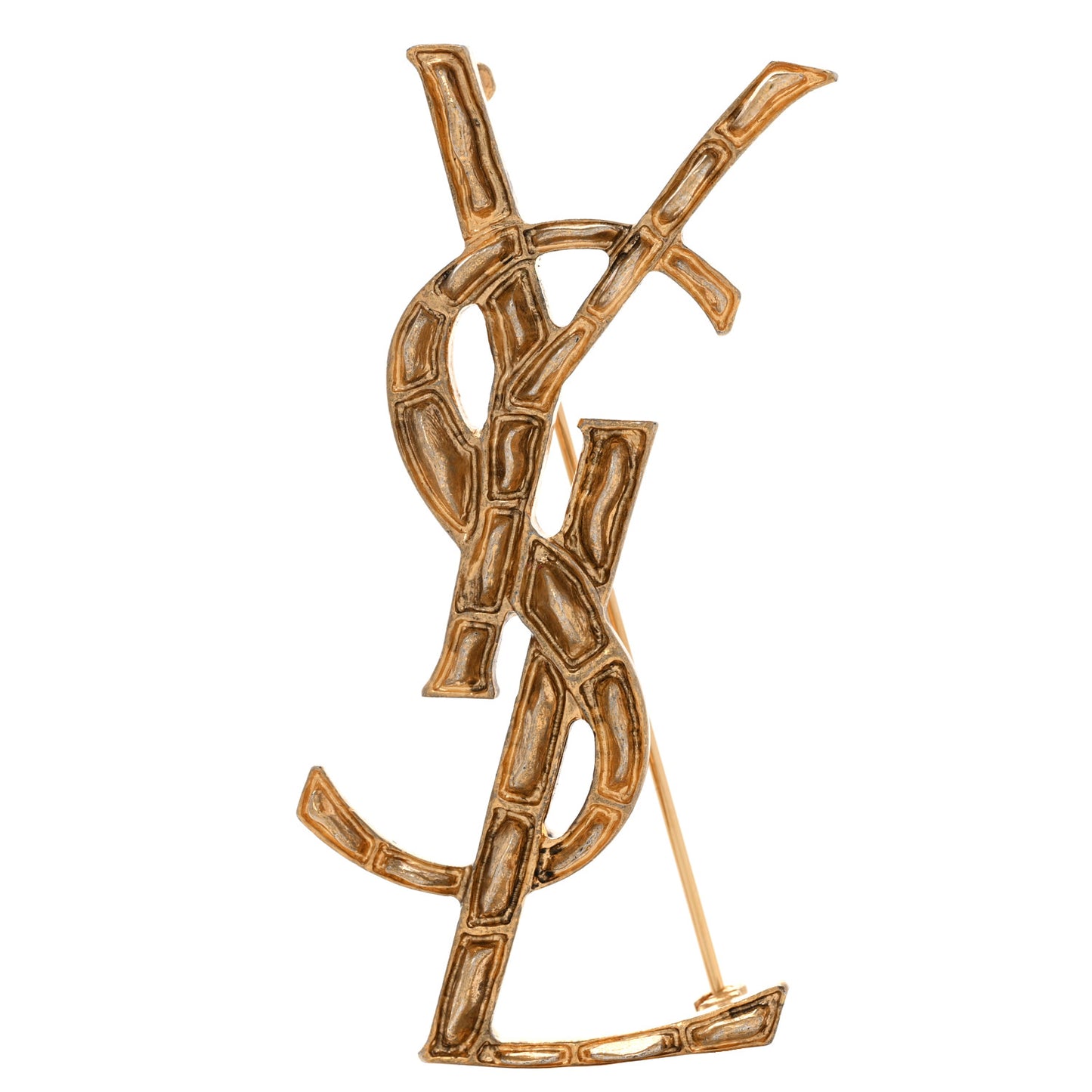 Monogram Crocodile Opyum Brooch Gold