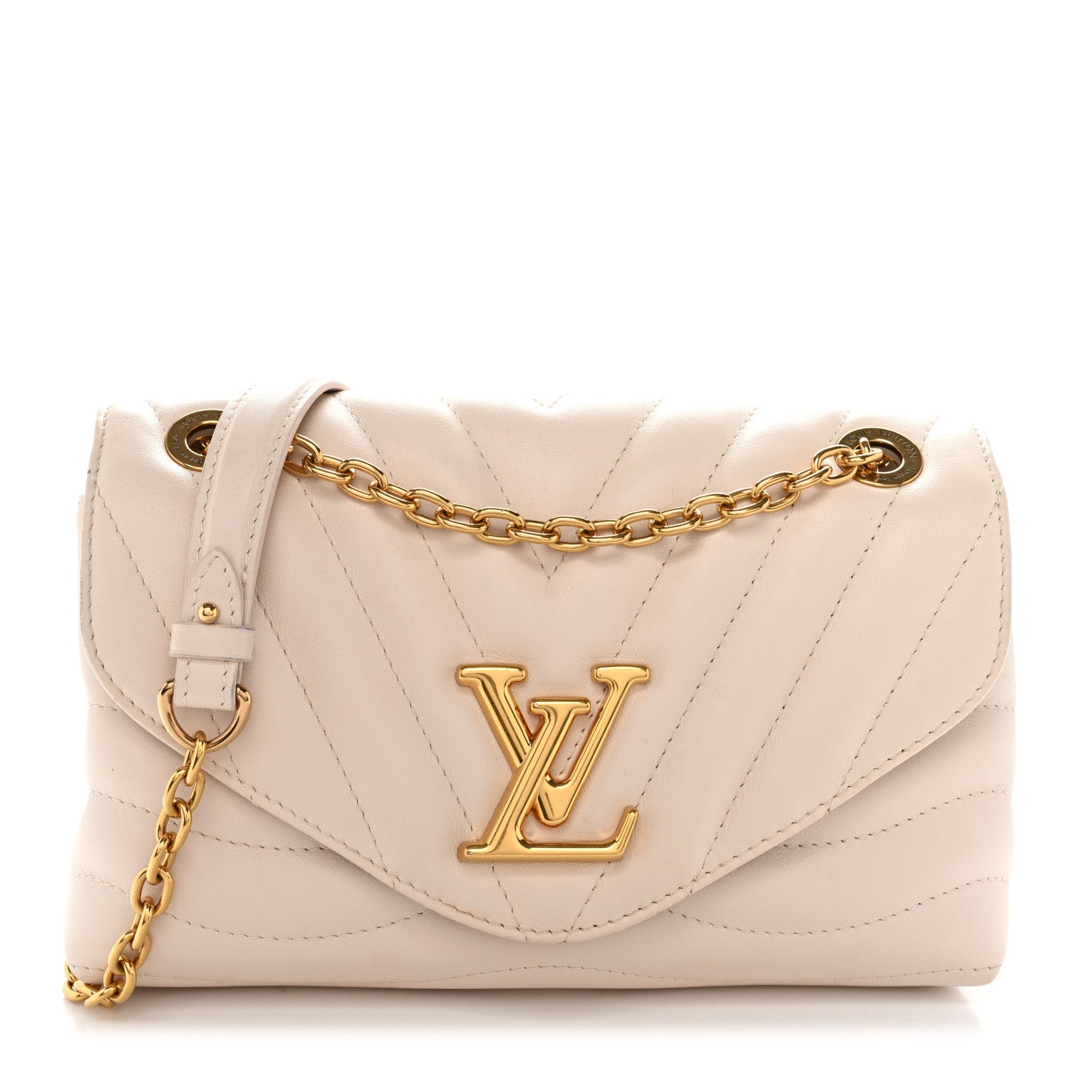 Louis Vuitton Calfskin LV New Wave Chain Bag GM Ivory 1 of 12