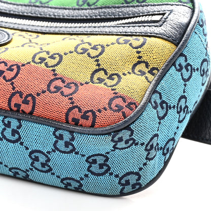 Gucci Monogram Multicolor Retro Interlocking G Belt Bag 90 36 Blue Rainbow Light Blue 10 of 10