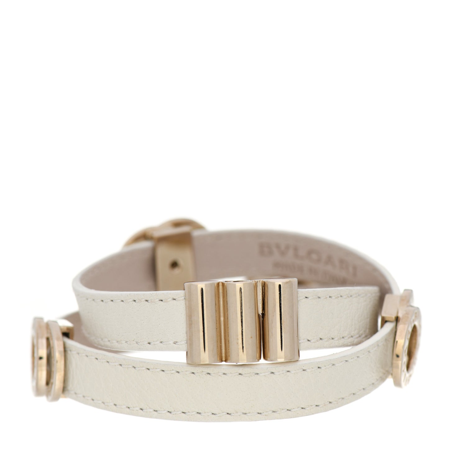 Calfskin Double Coiled Bracelet White