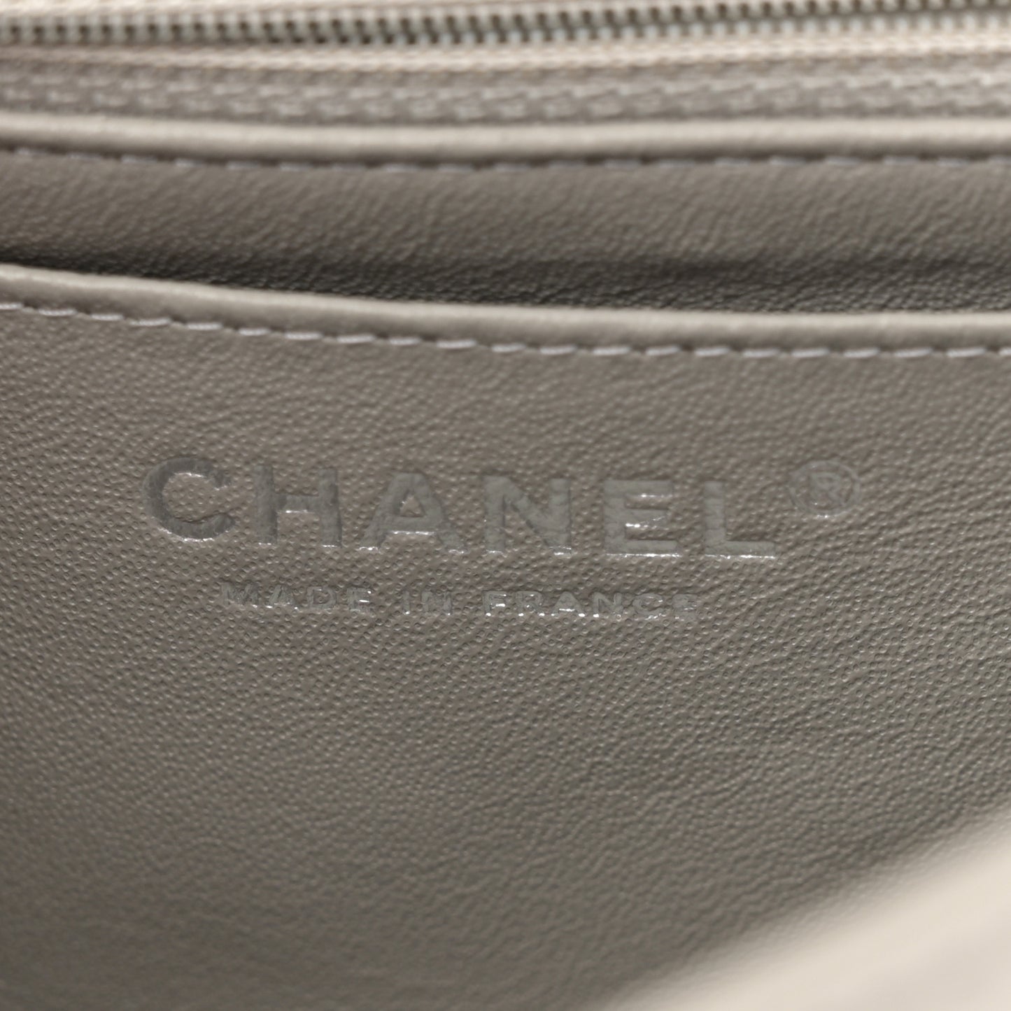 Lambskin Quilted Mini Rectangular Flap Grey
