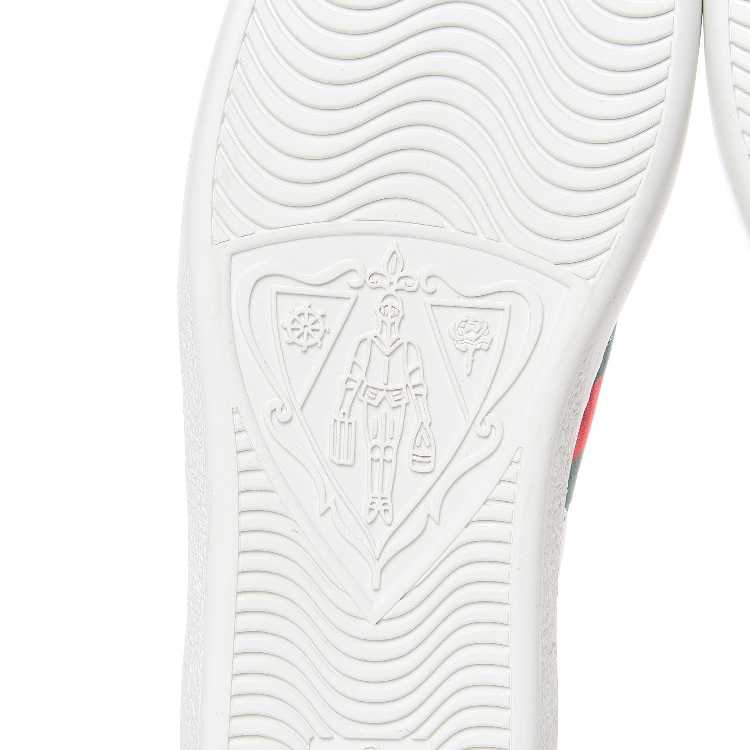 Gucci Calfskin Ayers Bee Embroidered Womens Ace Sneakers 36.5 White Green 6 of 10