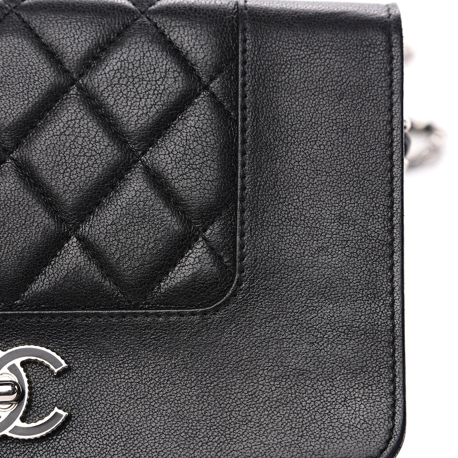 Chanel Sheepskin Quilted Mademoiselle Vintage Wallet On Chain WOC Black 13 of 15