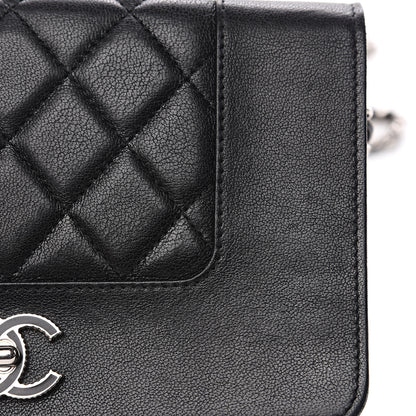 Chanel Sheepskin Quilted Mademoiselle Vintage Wallet On Chain WOC Black 13 of 15