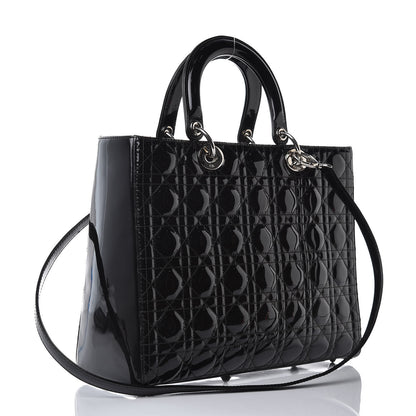 Christian Dior Patent Cannage Large Lady Dior Black 3 of 11