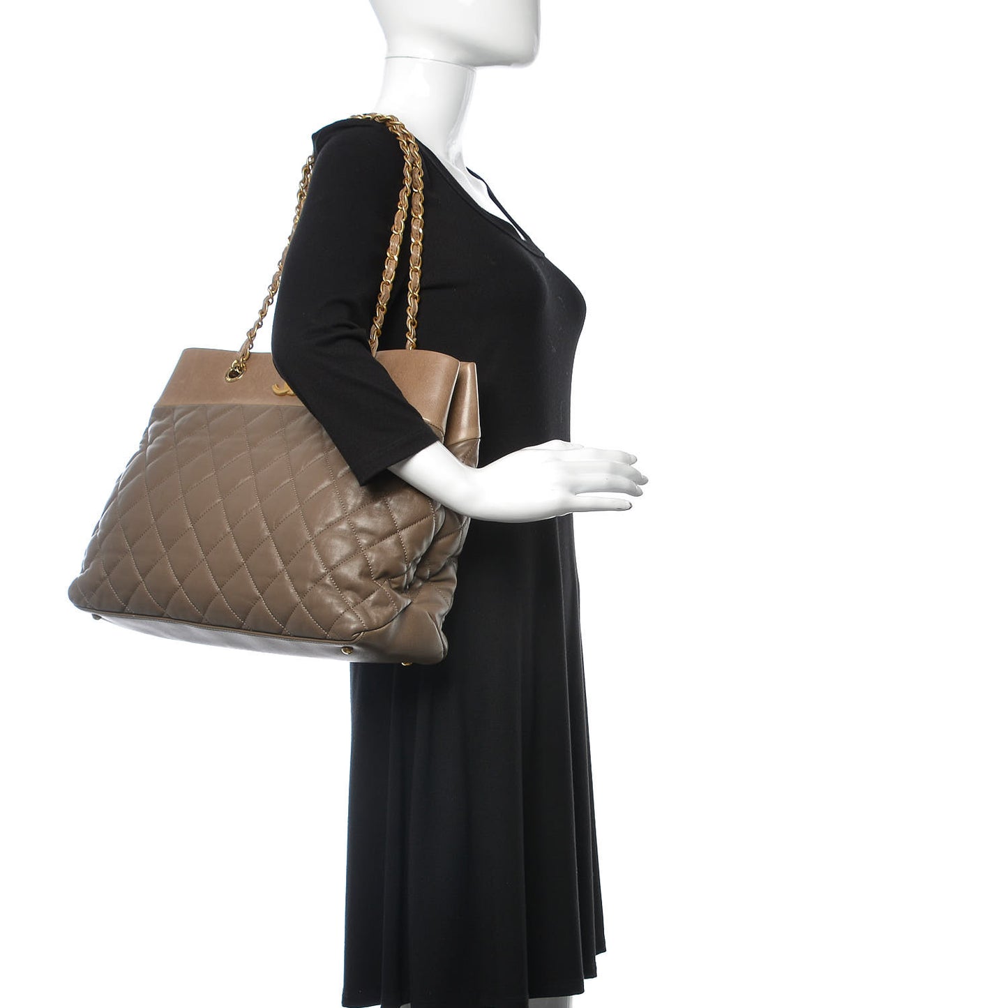 Calfskin Large Soft Elegance Tote Beige