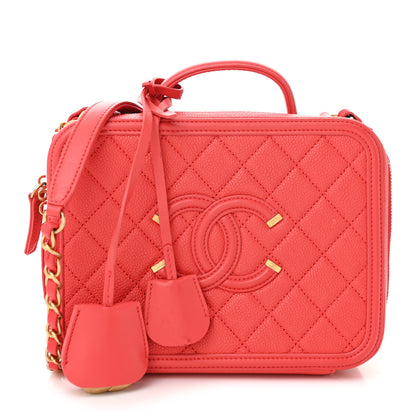 Chanel Caviar Quilted Medium CC Filigree Vanity Case Pink 1 of 10