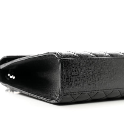 Saint Laurent Grain De Poudre Textured Mixed Matelasse Large Triquilt Monogram Monochrome Satchel Black 9 of 11