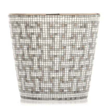 Hermes Porcelain Mosaique Au 24 Porcelain Candle Tumbler Platinum 3 of 7