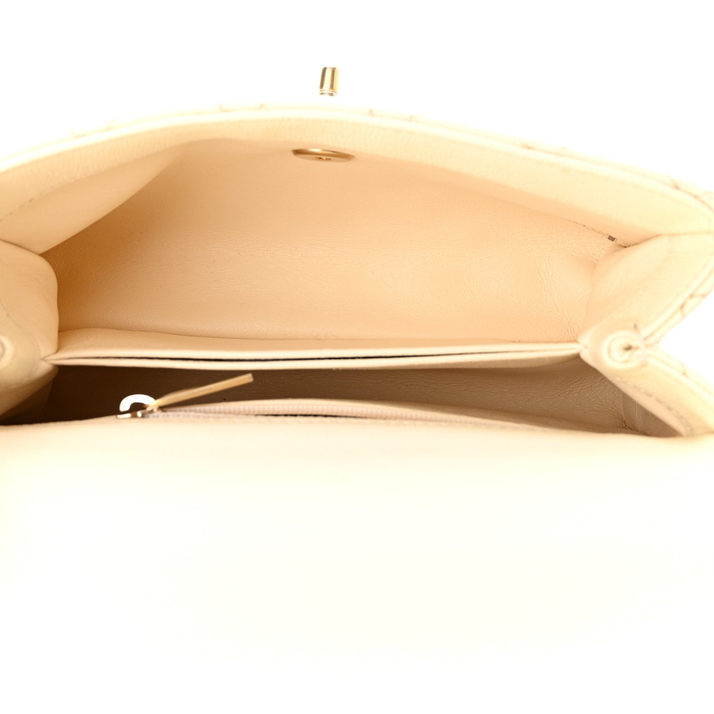 Caviar Elaphe Quilted Mini Coco Handle Flap Ivory