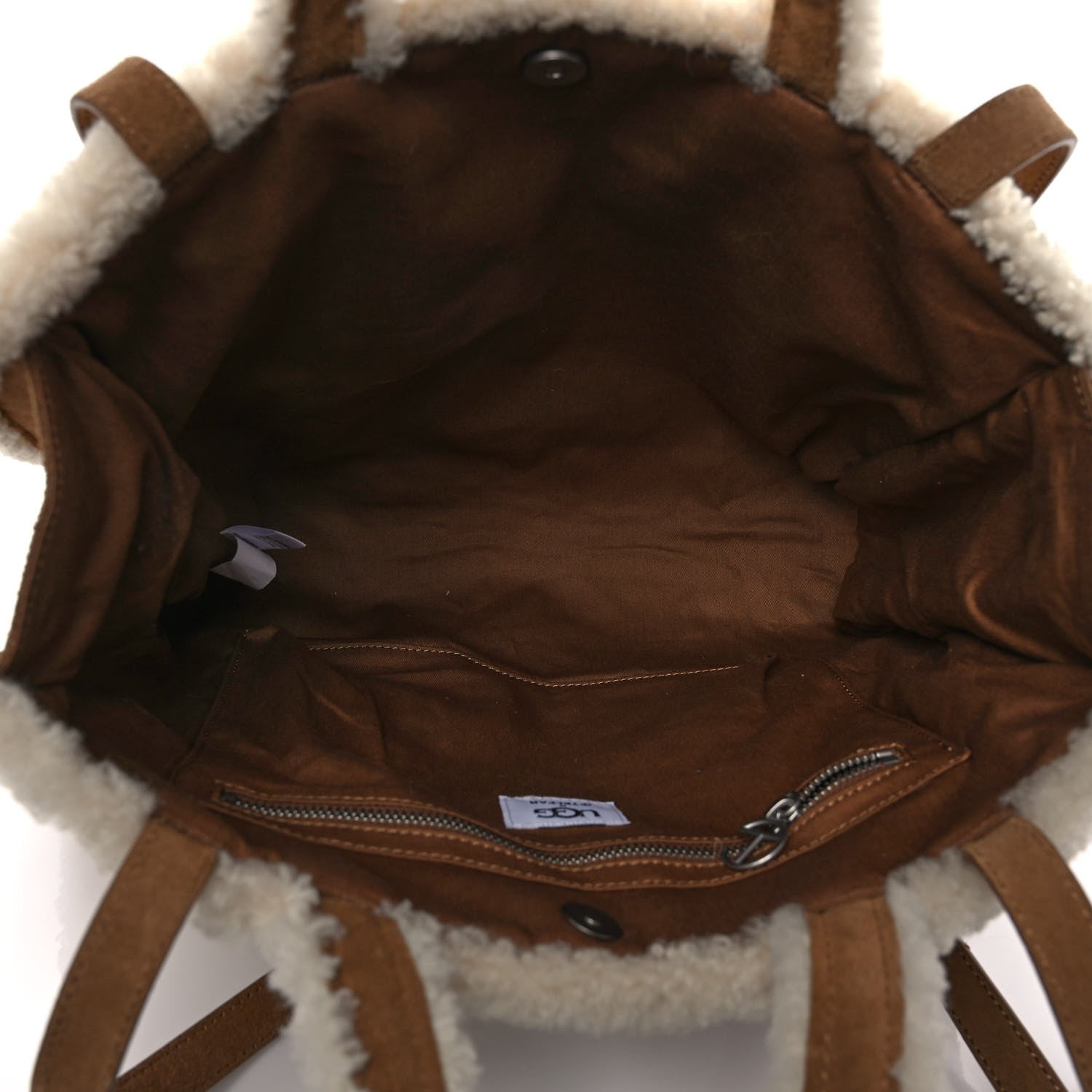 Telfar X UGG Suede Shearling Medium Shopping Bag Chestnut 5 of 9