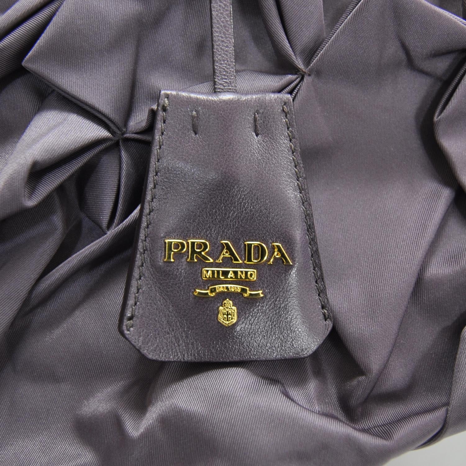 Prada Tessuto Nylon Pleated Handbag Mirtillo 11 of 11
