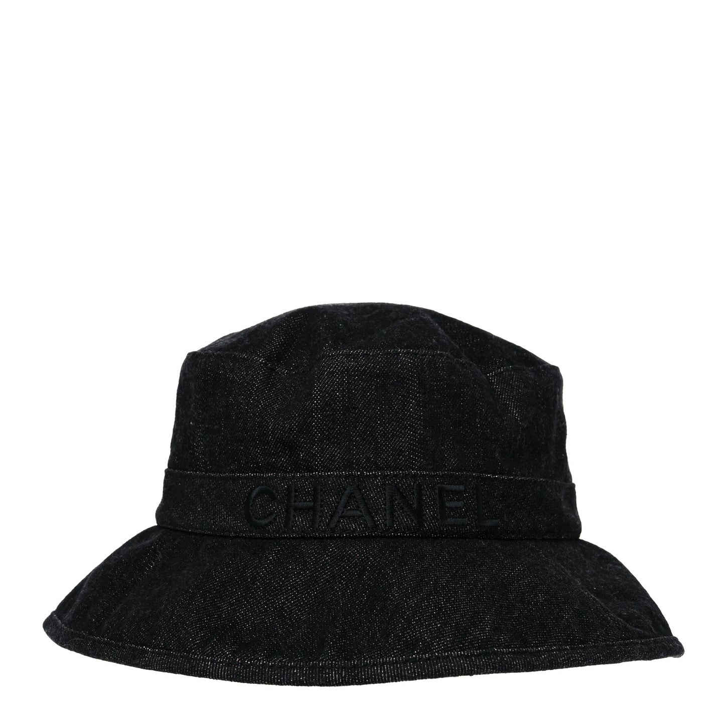 Denim Logo Bucket Hat S Black