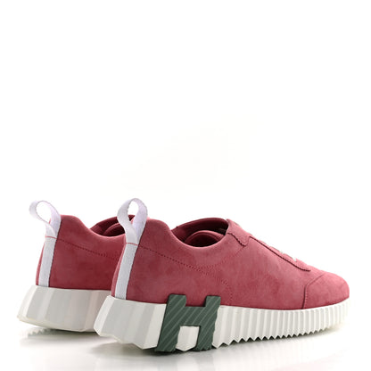 Hermes Suede Goatskin Bouncing Sneakers 38 Rose Aphrodite 4 of 9