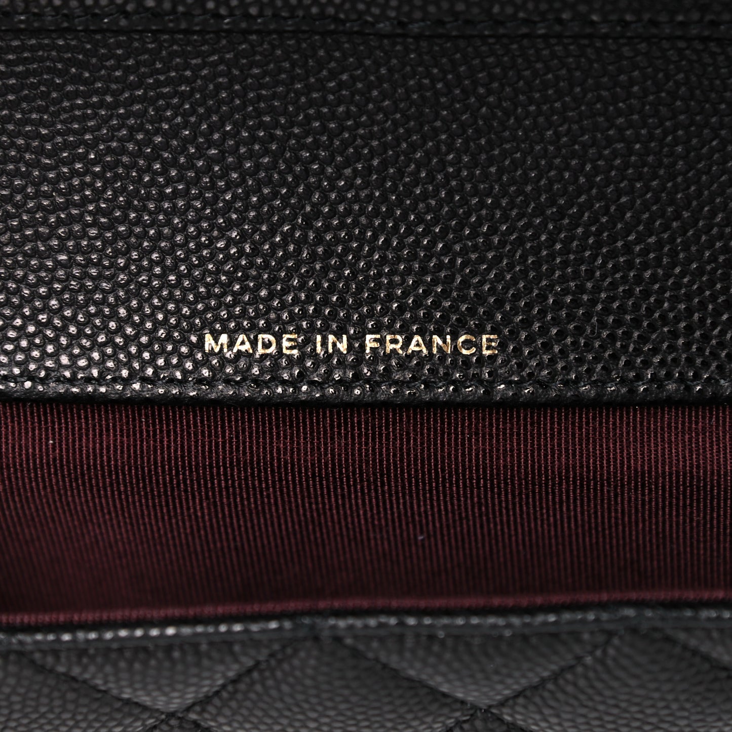 Caviar Quilted Glasses Case With Chain Black