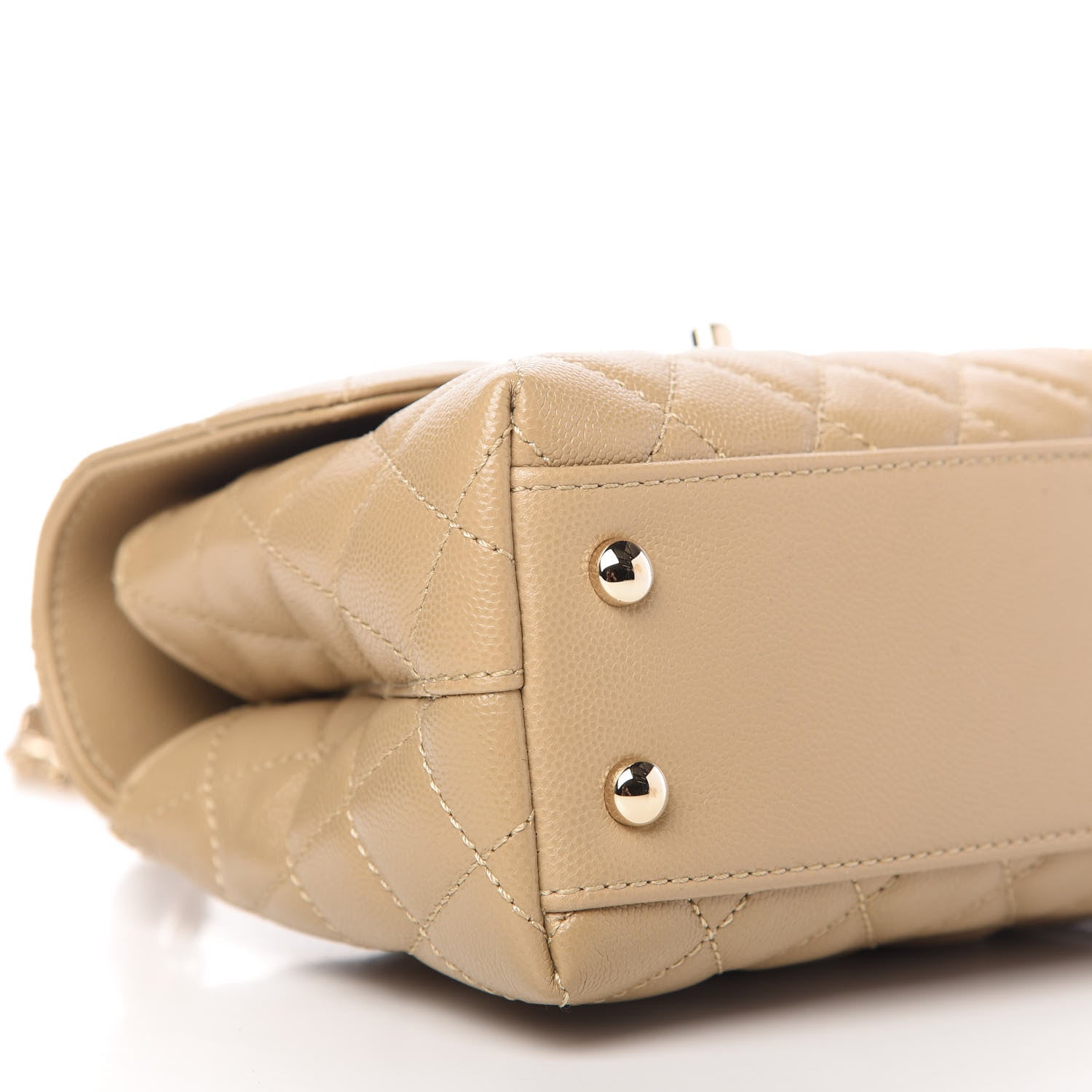 Chanel Caviar Lizard Embossed Quilted Mini Coco Handle Flap Dark Beige 6 of 11