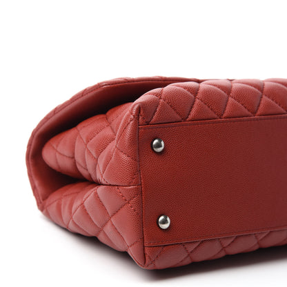 Chanel Caviar Quilted Small Coco Handle Flap Dark Red 6 of 12