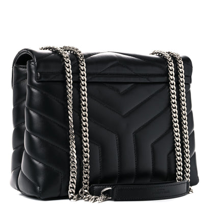 Saint Laurent Calfskin Y Quilted Monogram Small Loulou Chain Satchel Black 3 of 10