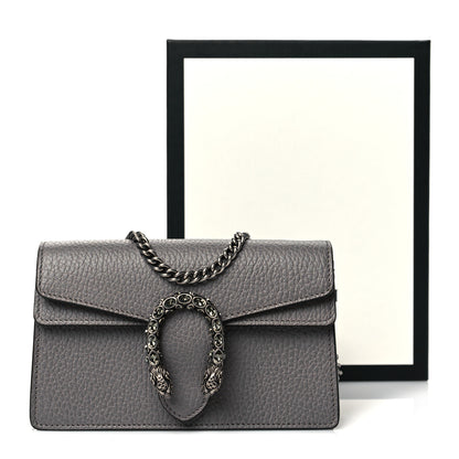 Gucci Dollar Calfskin Crystal Super Mini Dionysus Shoulder Bag Dusty Grey Black Diamond 10 of 10