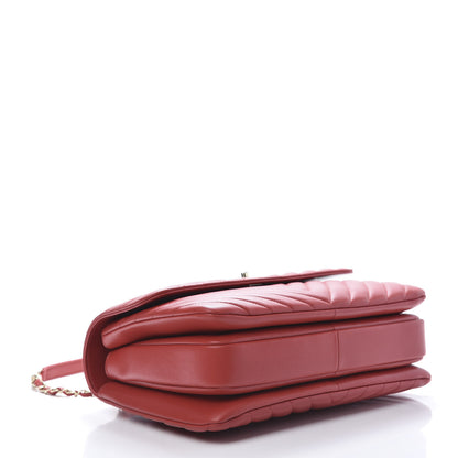Chanel Lambskin Chevron Quilted Medium Trendy CC Dual Handle Flap Bag Red 4 of 10