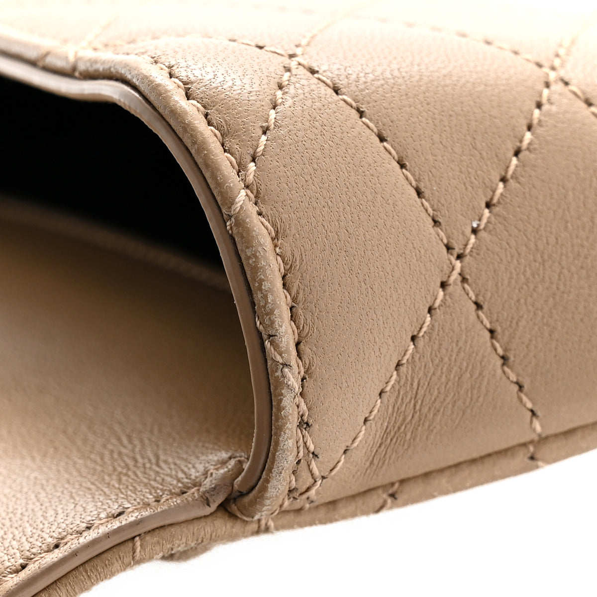 Lambskin Quilted Gaby Phone Holder Crossbody Dark Toffee