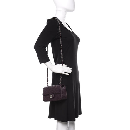 Chanel Lambskin Quilted Mini Rectangular Flap Dark Purple 2 of 12