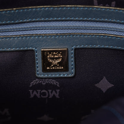MCM Visetos Medium Sprinkle Stud Stark Backpack Blue 6 of 14