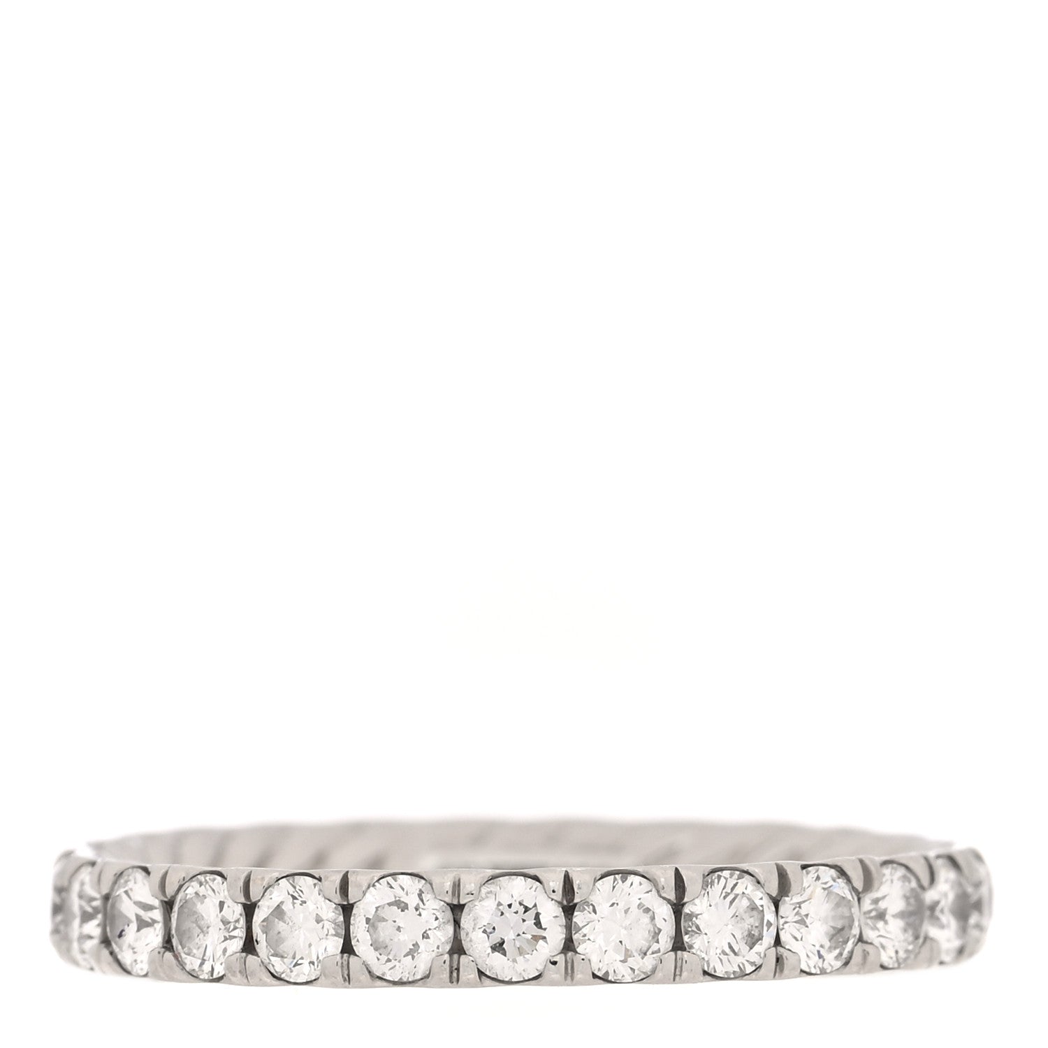 David Yurman Platinum Diamond 2.8mm Eden Band Ring 54 7 1 of 5