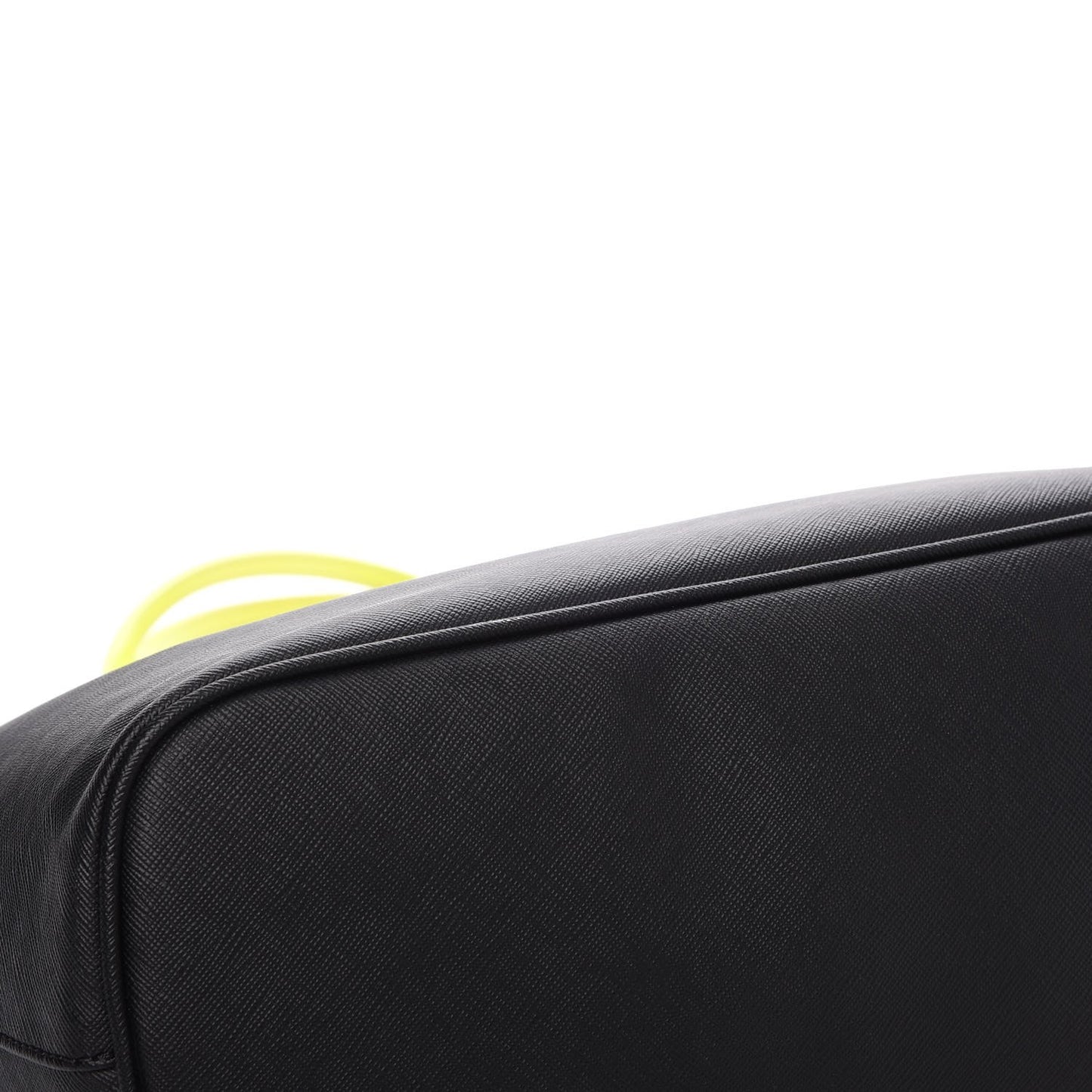 Calfskin Small Antigona Tote Black Neon Yellow