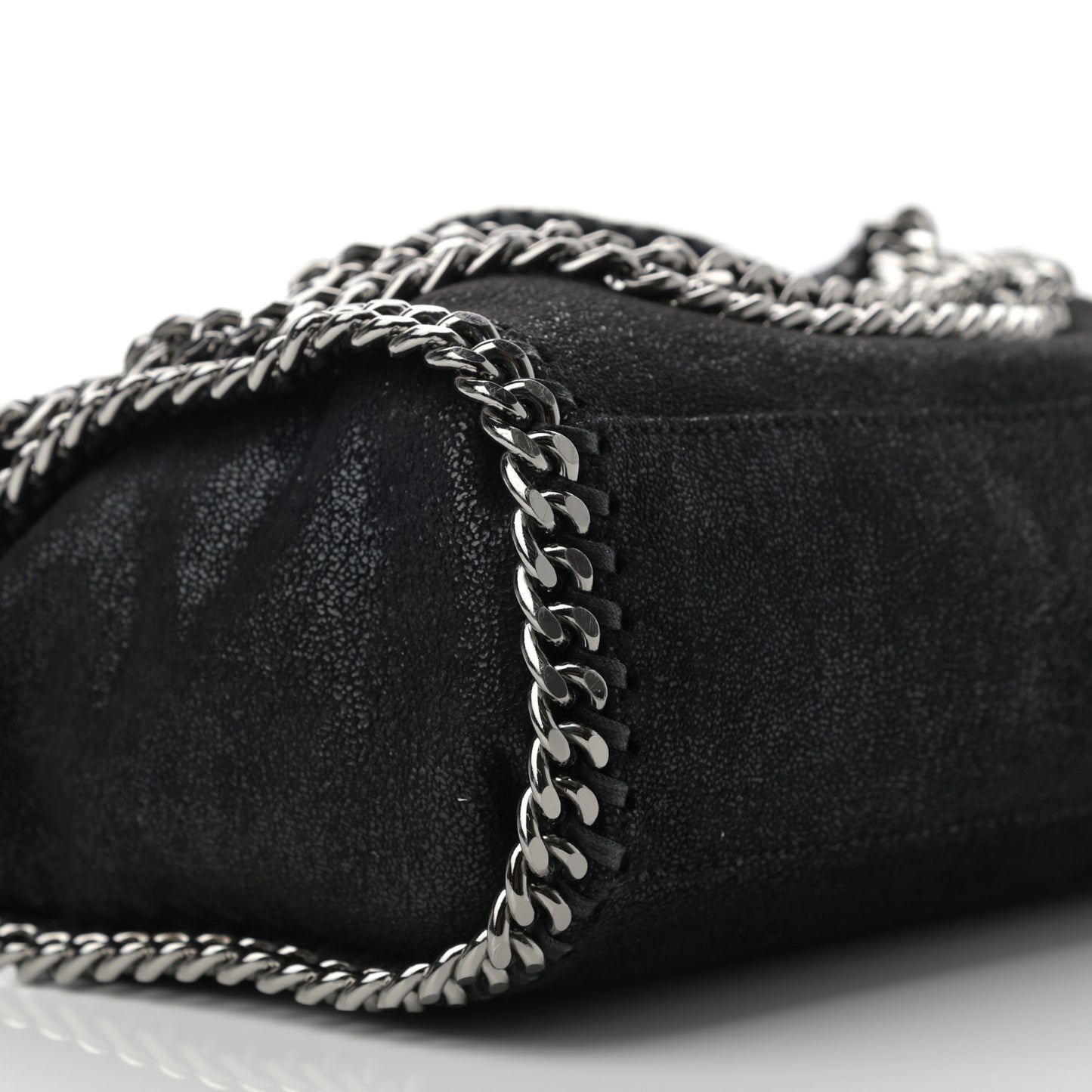 Shaggy Deer Mini Falabella Fold Over Tote Black
