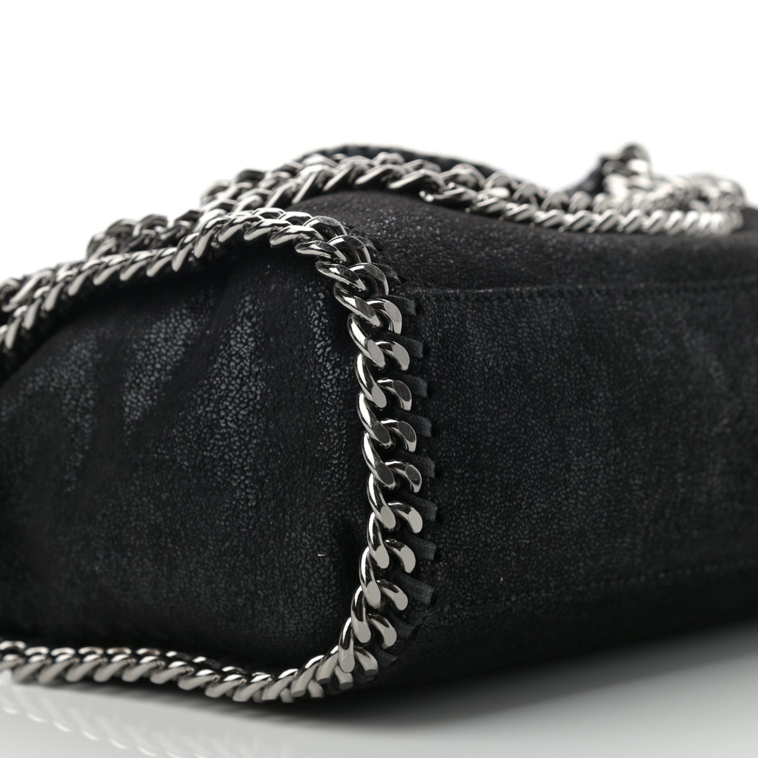 Stella McCartney Shaggy Deer Mini Falabella Fold Over Tote Black 8 of 9