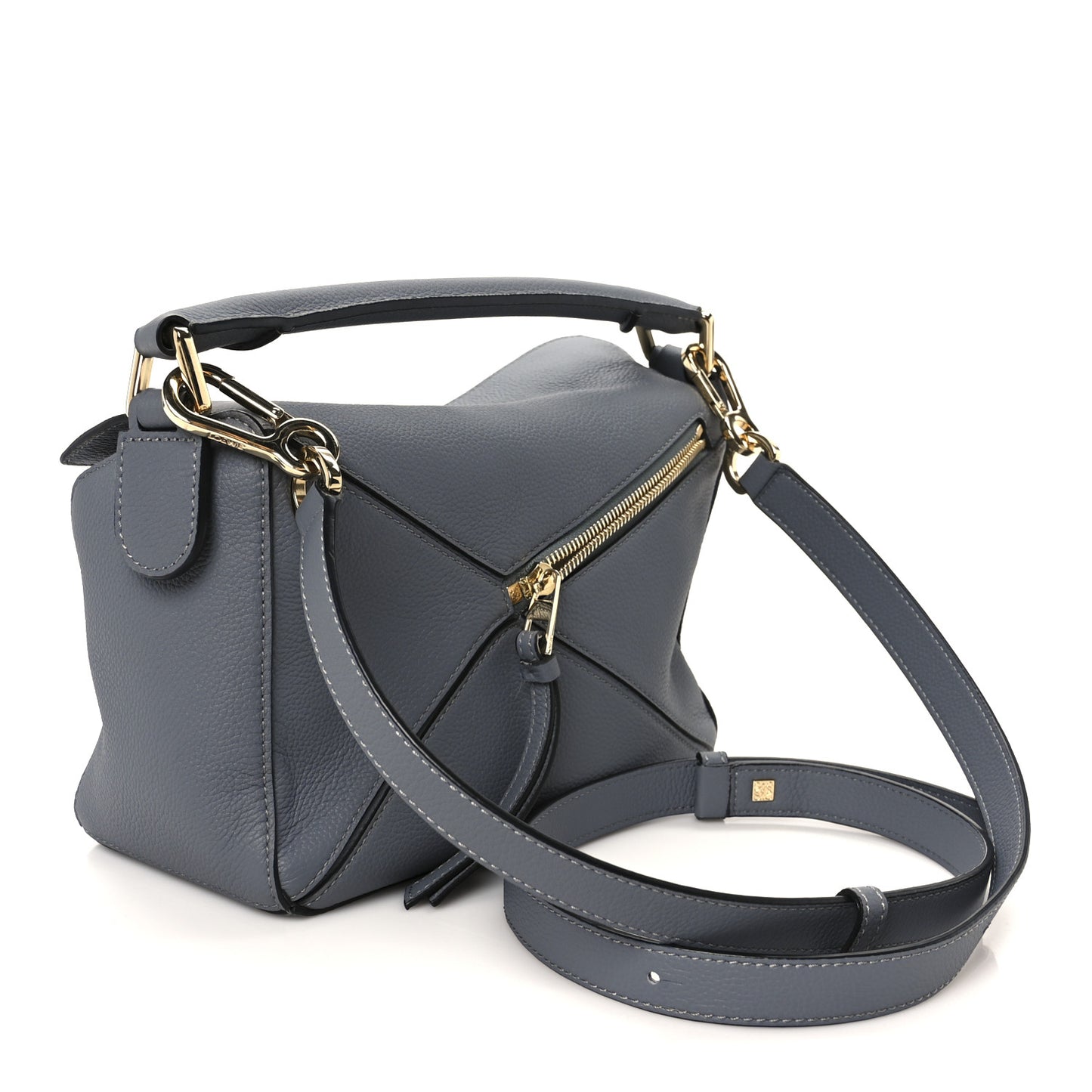 Soft Grained Calfskin Small Puzzle Bag Pearl Grey