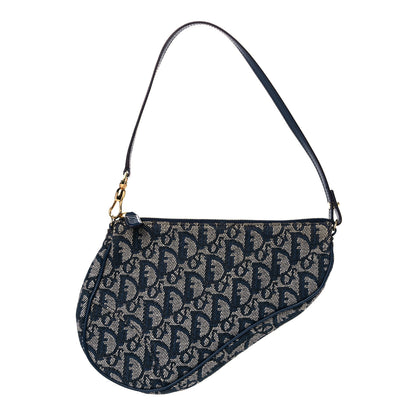 Christian Dior Monogram Mini Saddle Pochette Navy 1 of 11