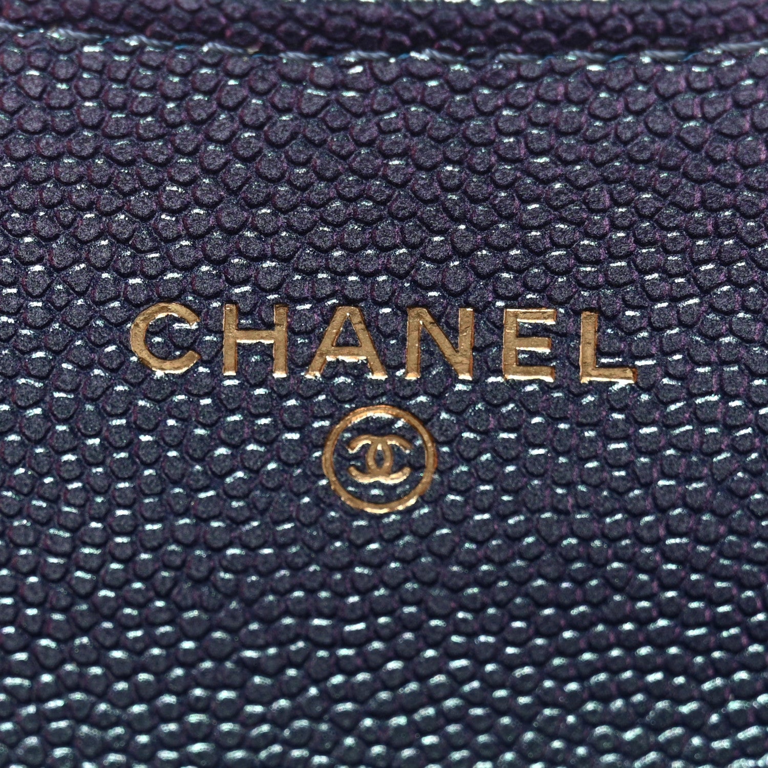 Chanel Iridescent Caviar Flap Quilted Card Holder Wallet Purple 6 of 10