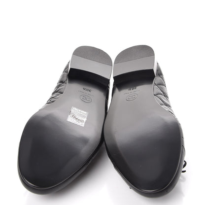 Chanel Aged Calfskin Quilted Cap Toe Ballerina Flats 38.5 Black 5 of 9