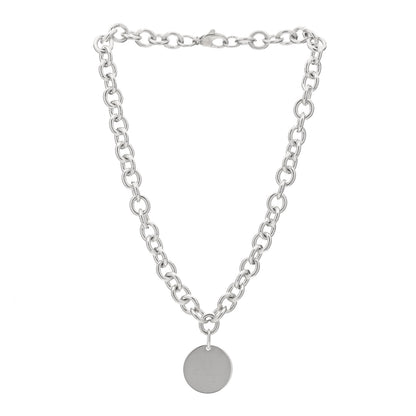 Tiffany Sterling Silver Round Tag Necklace 2 of 3