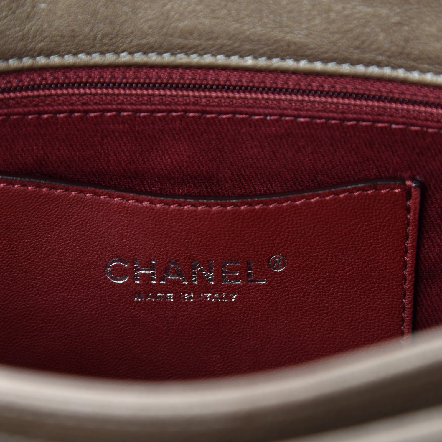 Chanel Calfskin Large Just Mademoiselle Bowling Bag Beige 8 of 9