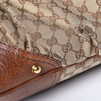Gucci Monogram Medium Jockey Hobo Brown 12 of 13