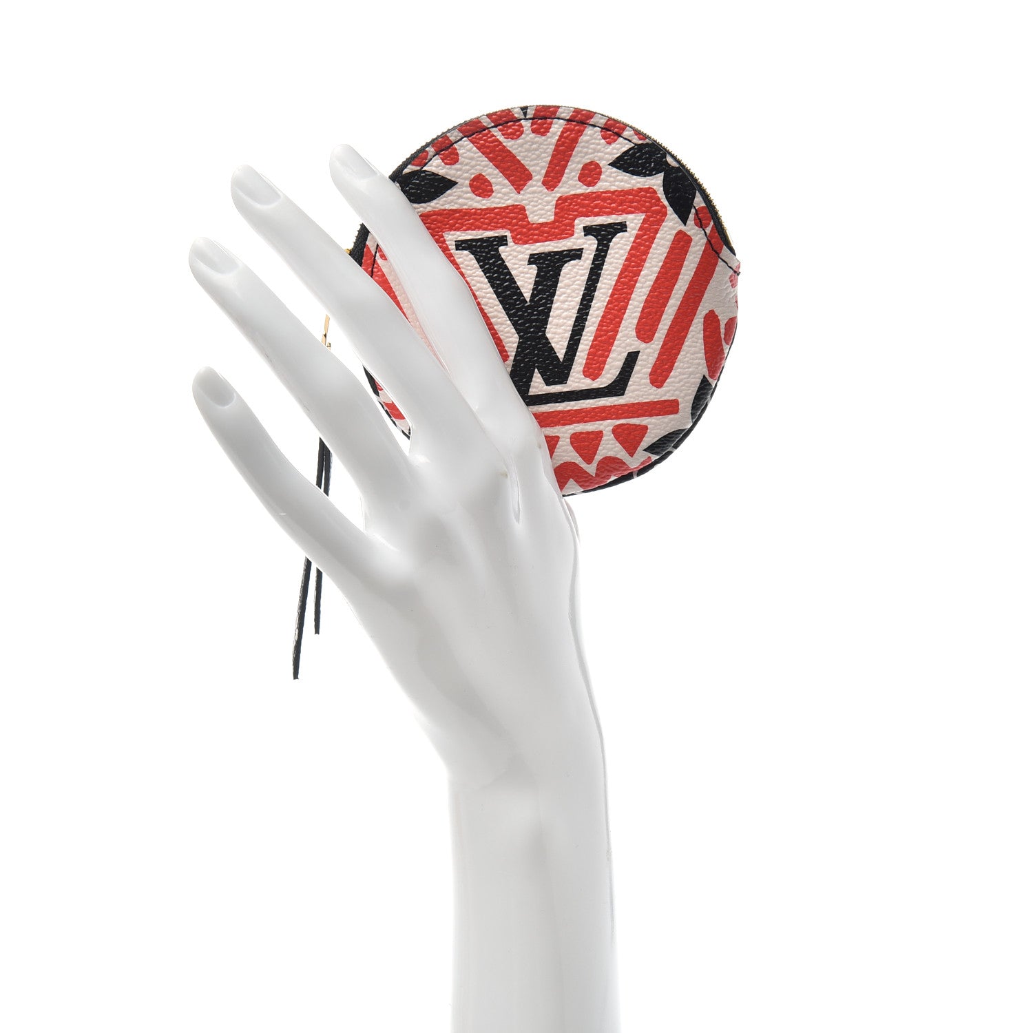 Louis Vuitton Monogram Giant Crafty Round Coin Purse Creme Rouge 2 of 7